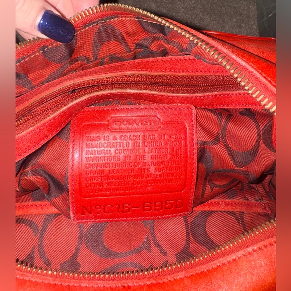 Vintage Coach-Beautiful red Vintage Coach leather bag - Picture 4 of 7